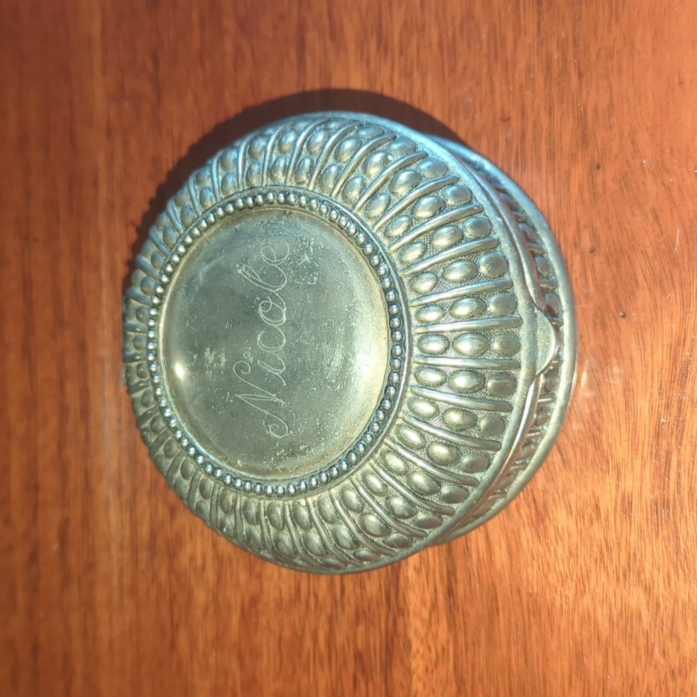 Silver Plated Jewelry Box Engraved "Nicole"